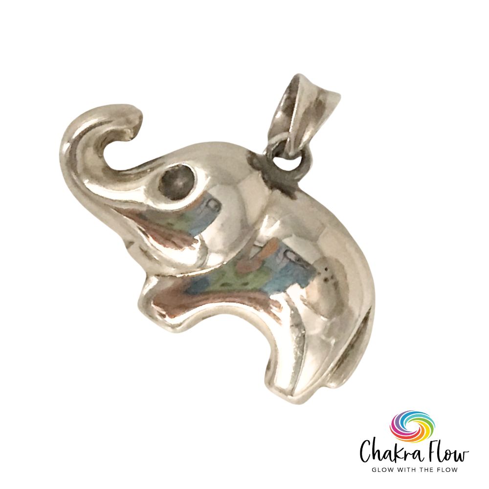 3D Elephant Sterling Silver Pendant