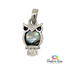 Abalone Shell Owl Sterling Silver Pendant