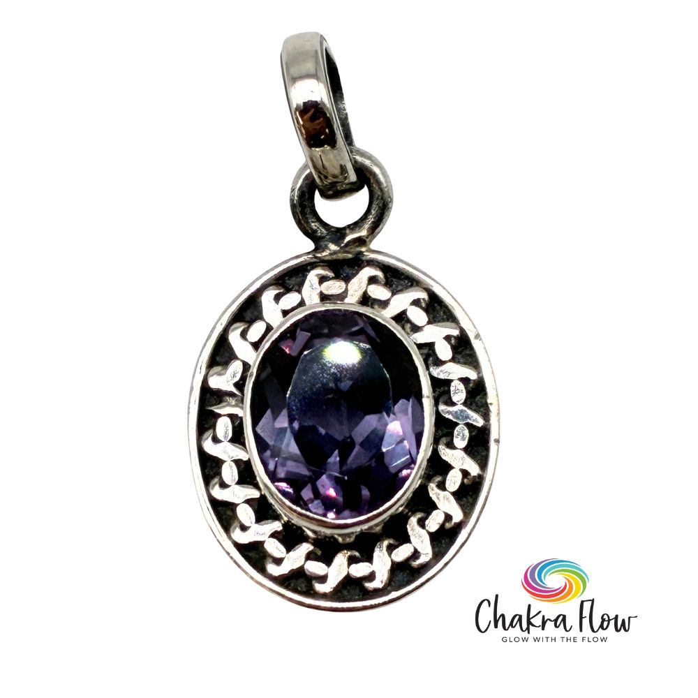 Faceted Alexandrite Sterling Silver Pendant