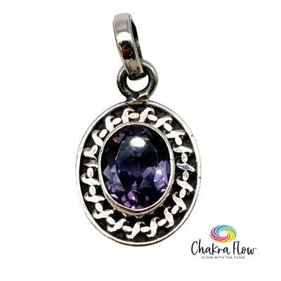 Faceted Alexandrite Sterling Silver Pendant