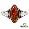 Baltic Amber Marquise Style Sterling Silver Ring