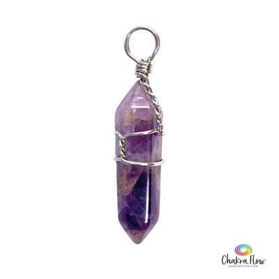 Amethyst Double Terminated Wire Wrapped Pendant