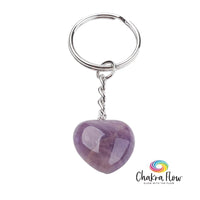 Amethyst Heart Keychain
