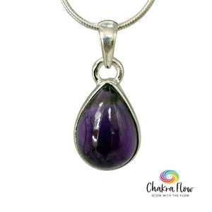 Amethyst Sterling Silver Teardrop Pendant