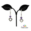 Amethyst & Heart Earrings