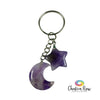 Amethyst Moon & Star Keychain