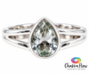 Aquamarine Sterling Silver Ring Size 6