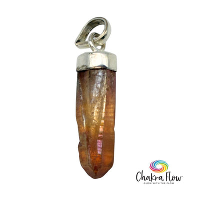 Tangerine Aura Quartz Sterling Silver Pendant