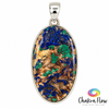 Azurite Malachite  Flourish Sterling Silver Pendant