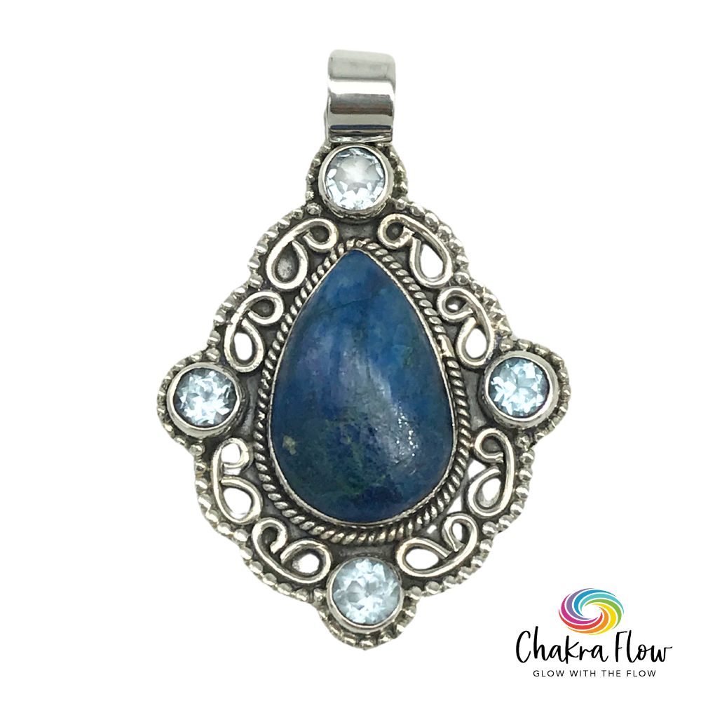 Azurite & Blue Topaz Pendant