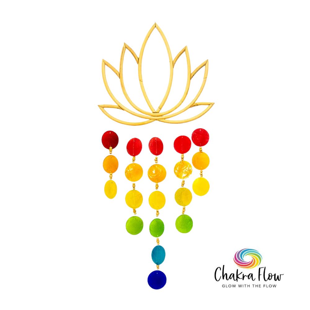 Bamboo Lotus Rainbow Shells Wall Decor