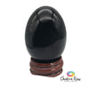 Black Obsidian Egg with Wood Stand