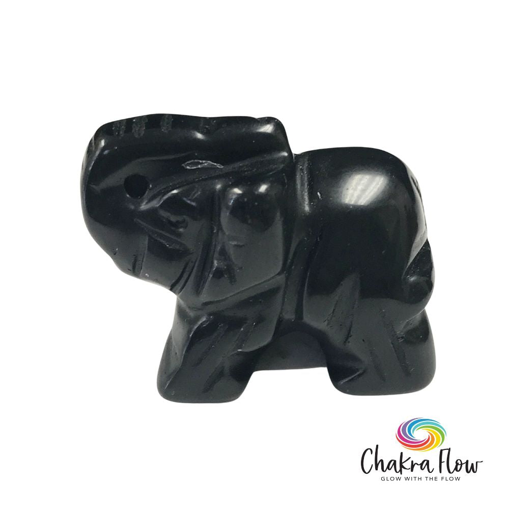 Black Onyx Elephant Figurine