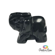 Black Onyx Elephant Figurine