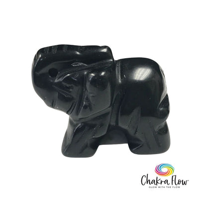 Black Onyx Elephant Figurine