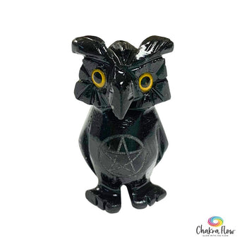 Black Onyx Owl with Pentacle