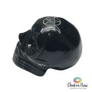 Black Onyx Skull Triple Moon Pentacle