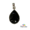Black Tourmaline Teardrop Sterling Silver Pendant