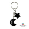 Black Onyx Moon & Star Keychain