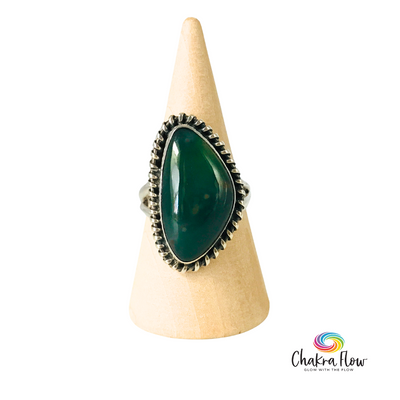 Bloodstone Sterling Silver Ring Size 6.5