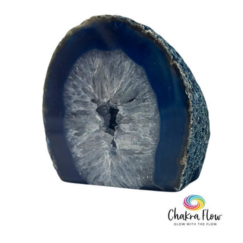 Blue Agate Geode Stand Up