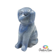 Blue Aventurine Dog Figurine