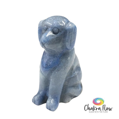 Blue Aventurine Dog Figurine