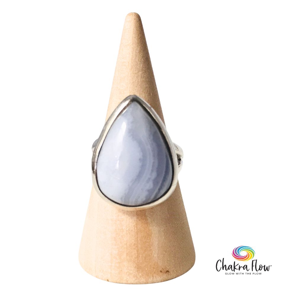 Blue Lace Agate Sterling Silver Ring Size 6