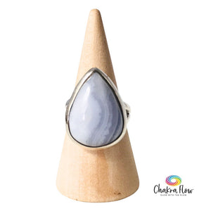 Blue Lace Agate Sterling Silver Ring Size 6
