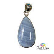 Blue Lace Agate Sterling Silver Pendant