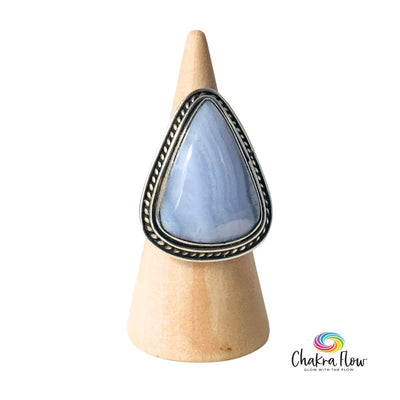 Blue Lace Agate Sterling Silver Ring Size 6