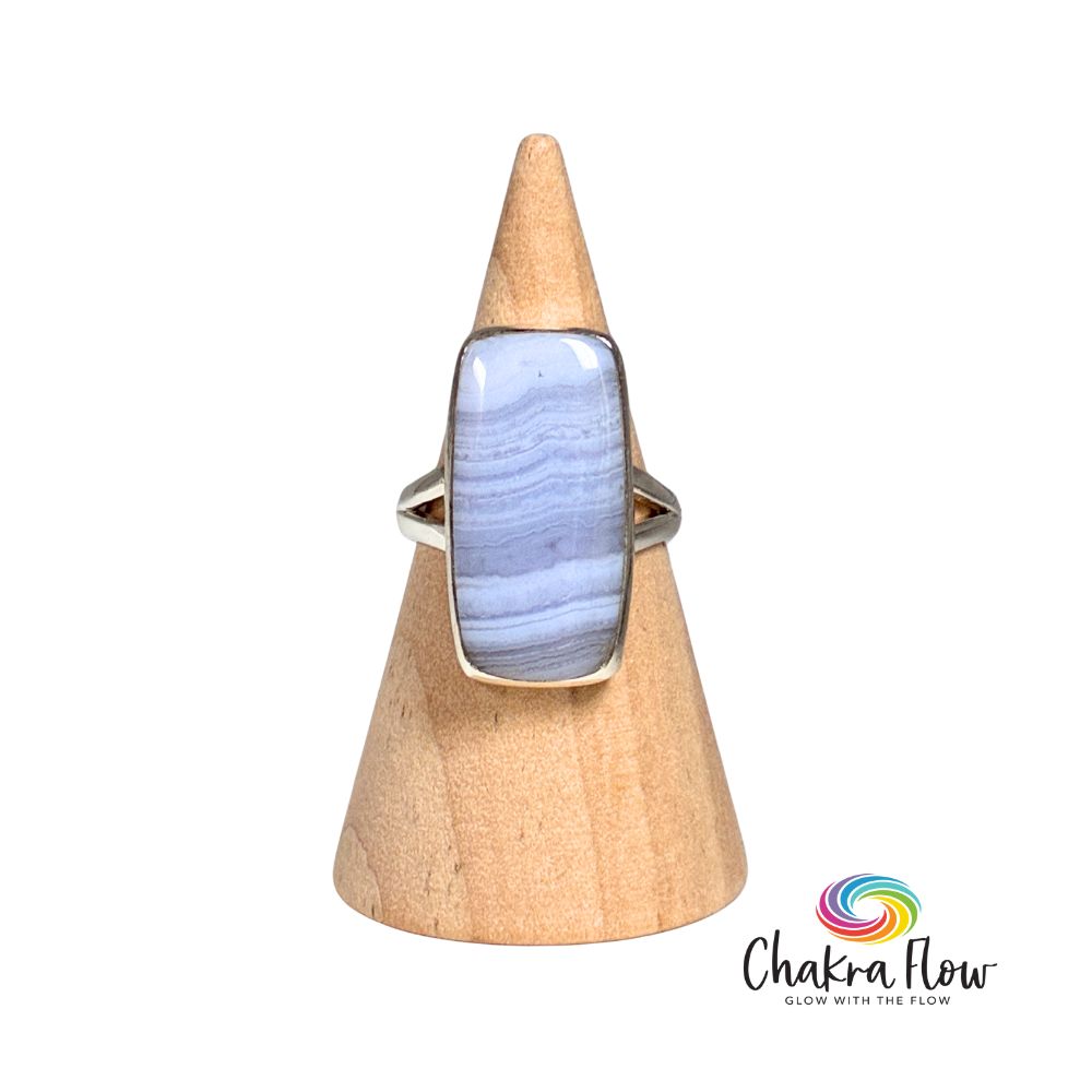 Blue Lace Agate Sterling Silver Ring 