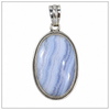 Blue Lace Agate Sterling Silver Pendant