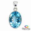 Faceted Blue Topaz Sterling Silver Pendant
