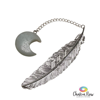 Bookmark Feather with Amazonite Moon