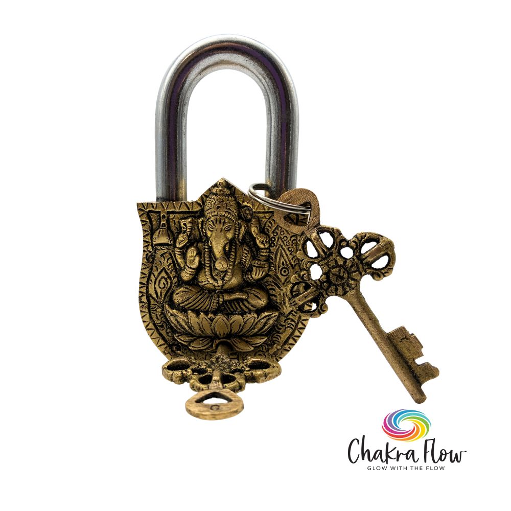 Brass Ganesha Padlock with 2 Keys