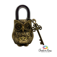 Brass Owl Padlock with 2 Keys