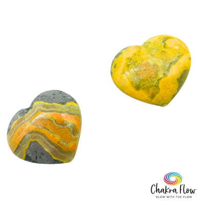Bumblebee Jasper Heart Palm Stones