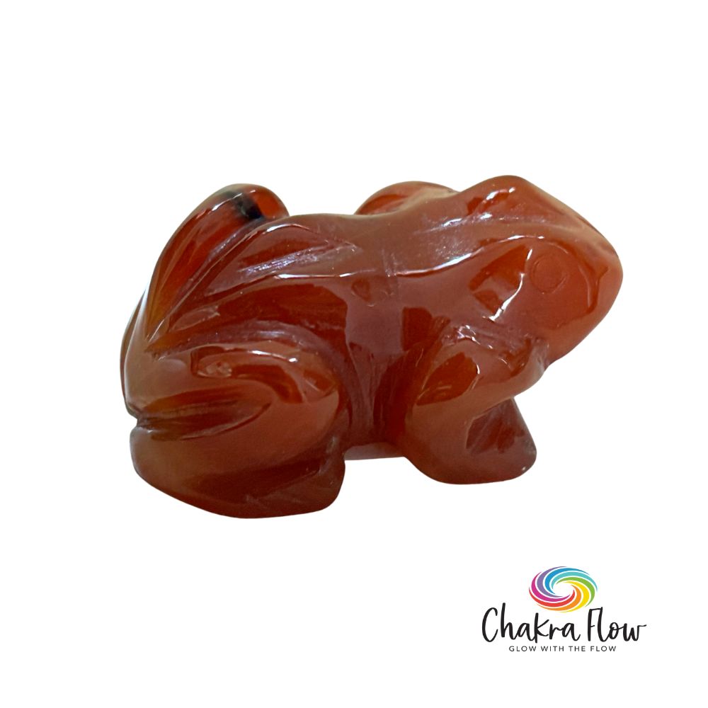 Carnelian Frog Figurine