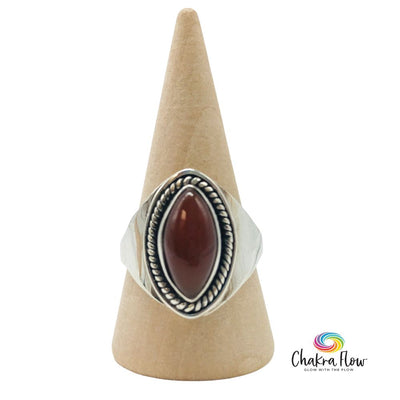 Carnelian Sterling Silver Ring Size 9.5