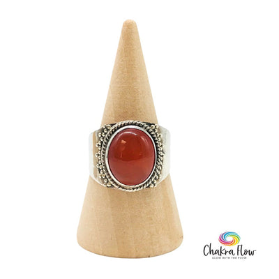 Carnelian Sterling Silver Ring Size 7