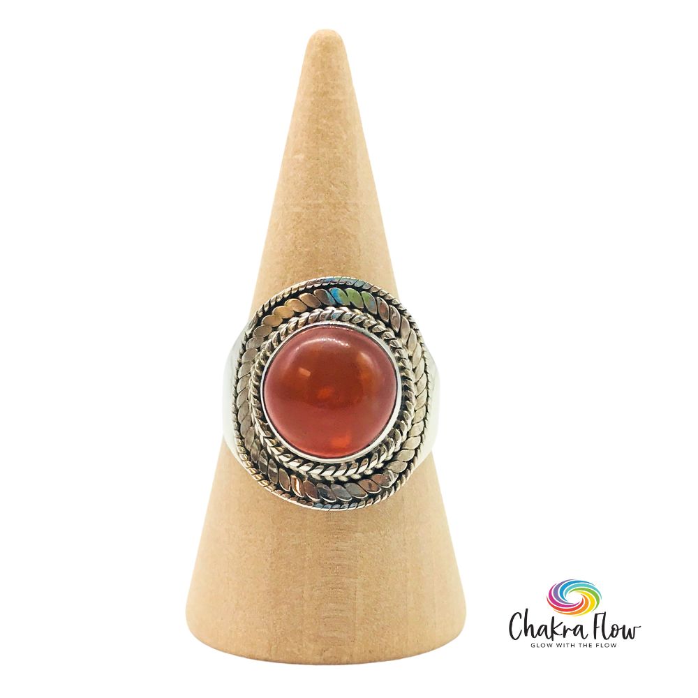 Carnelian Sterling Silver Ring Size 8