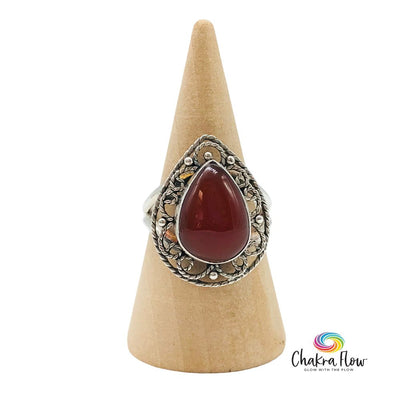 Carnelian Sterling Silver Ring Size 7