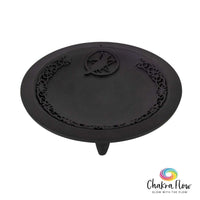 Cast Iron Incense Burner or Offering Bowl - Raven Pentacle