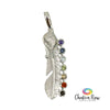 Chakra Feather Sterling Silver Pendant