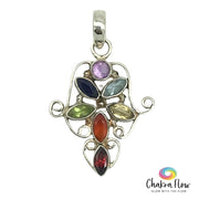 Chakra Flower Sterling Silver Pendant