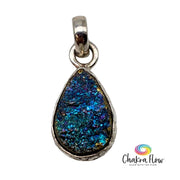 Chalcopyrite Teardrop Sterling Silver Pendant