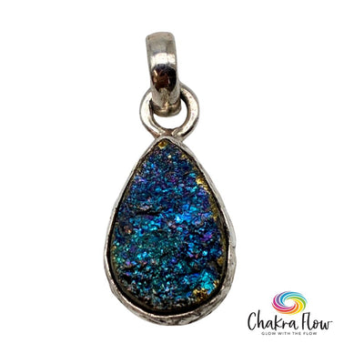 Chalcopyrite Teardrop Sterling Silver Pendant