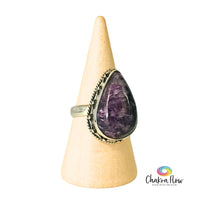 Charoite Sterling Silver Ring Size 6.5