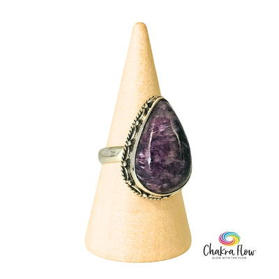 Charoite Sterling Silver Ring Size 6.5